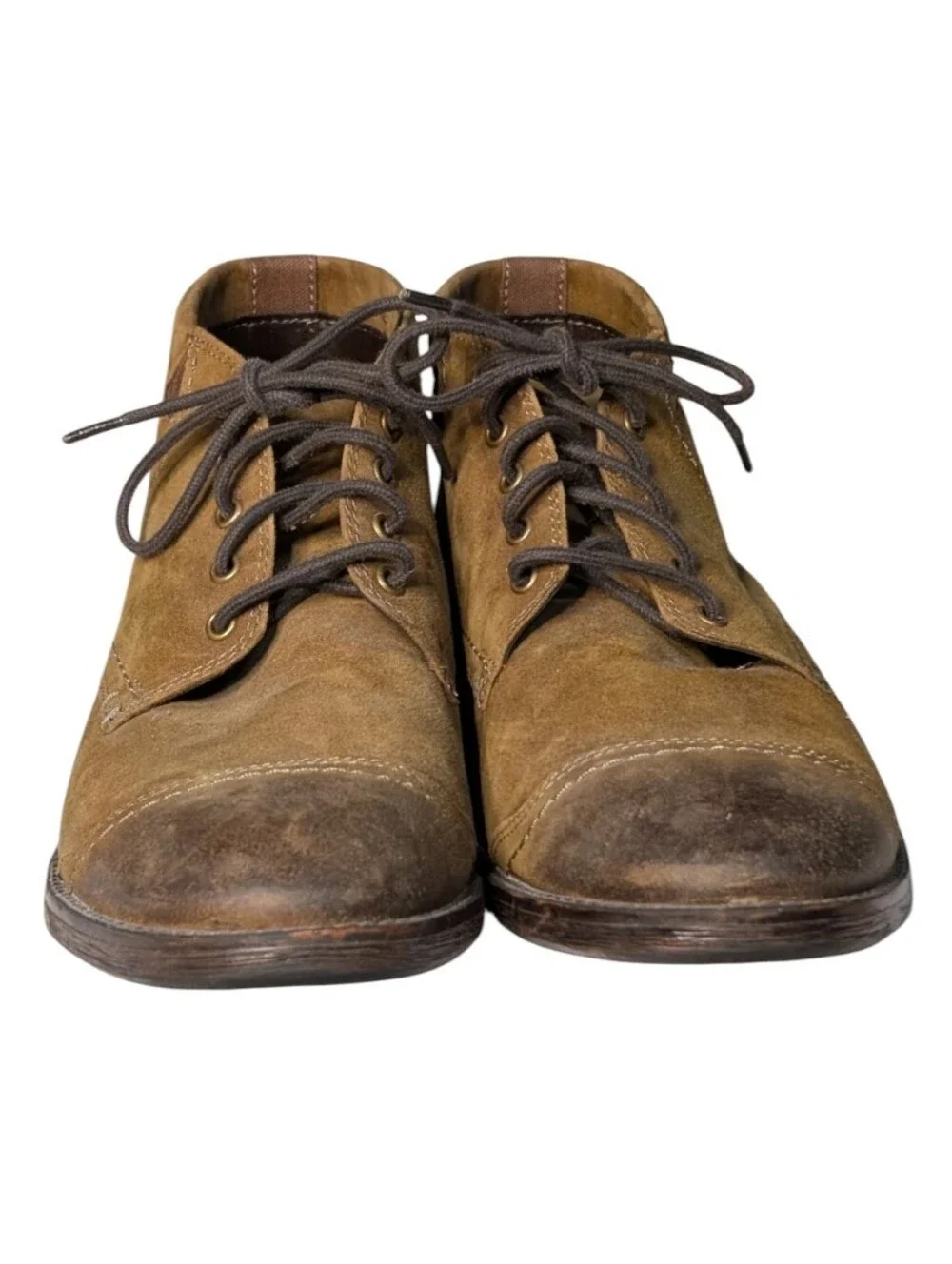 Clarks Devington Cap Men’s Boots Tobacco Brown Suede Leather 10M Distressed